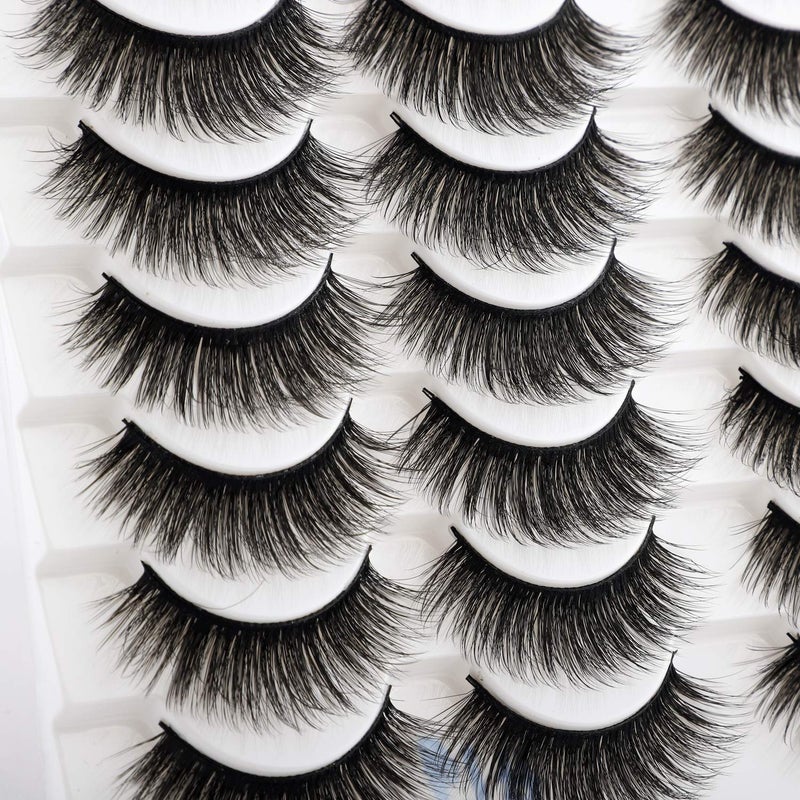 Newcally Lashes Fake Eyelashes Long Dramatic Thick Volume Faux Mink Eye Lashes 14 Pairs Pack - Image 3
